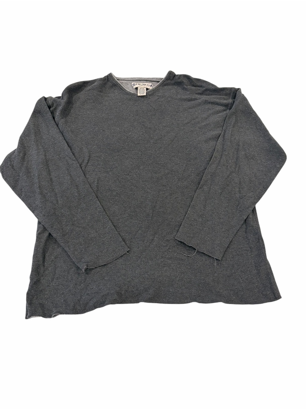 Sierra Trails Raw Hem‎ Sweater Women’s XL Gray Long Sleeve Cotton Top
